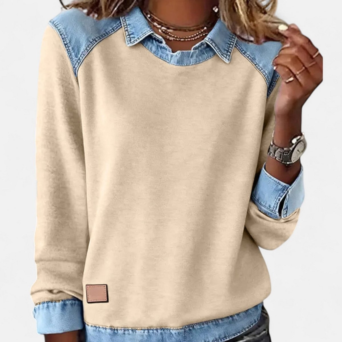 FREYA | Long-sleeve jumper with collar - Liora Melbourne