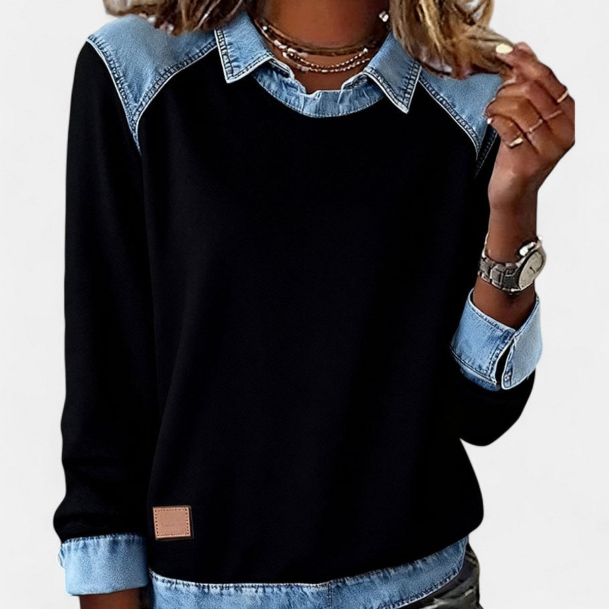 FREYA | Long-sleeve jumper with collar - Liora Melbourne
