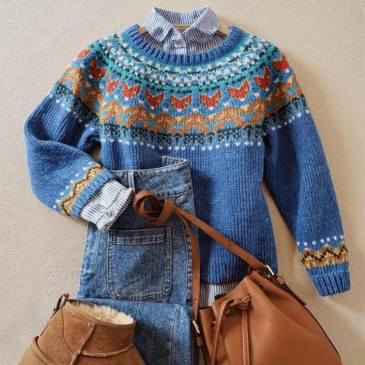 MORGAN | Knit jumper with Nordic pattern - Liora Melbourne