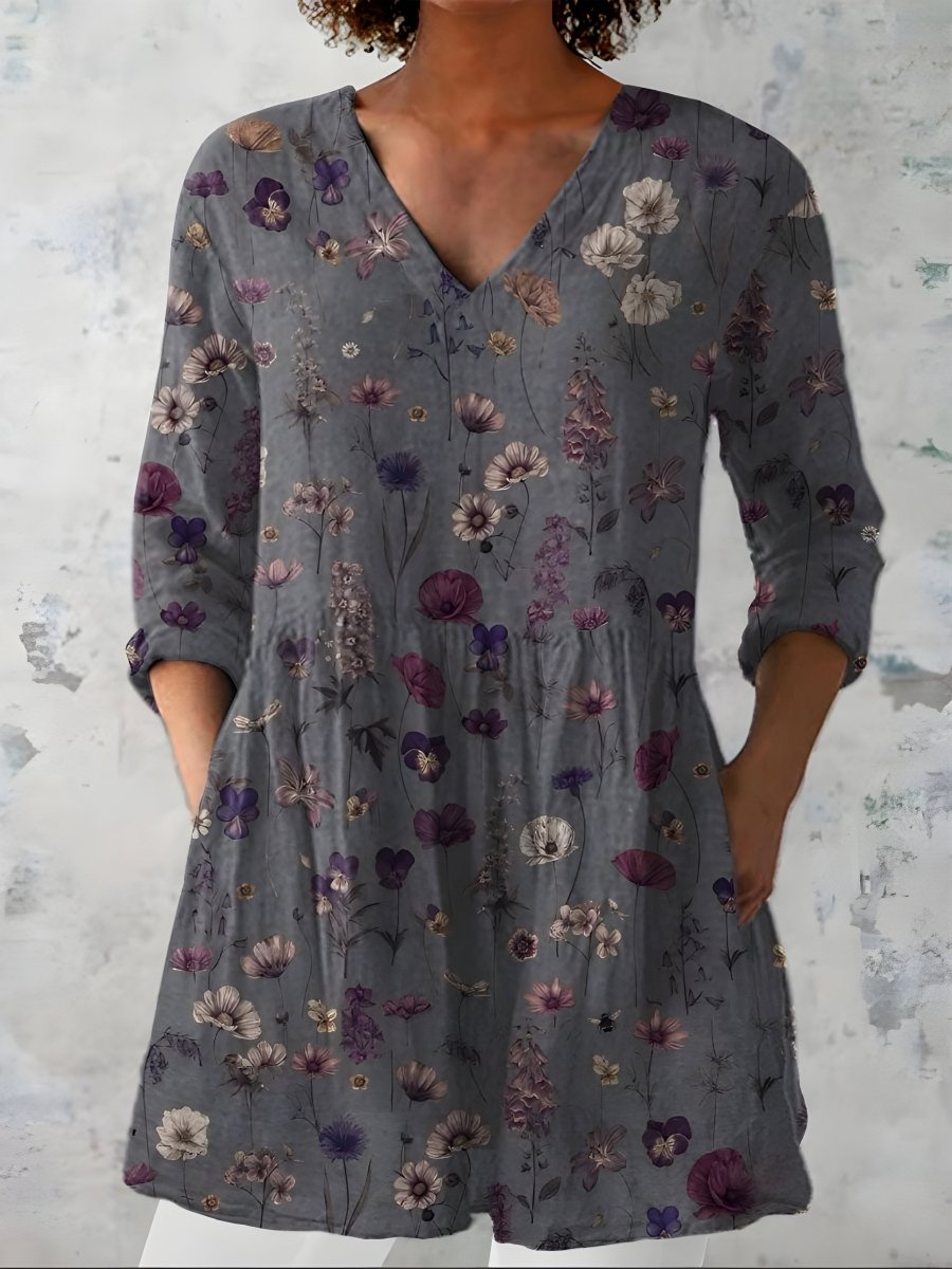 ADDISON | Long blouse with V-neck - Liora Melbourne