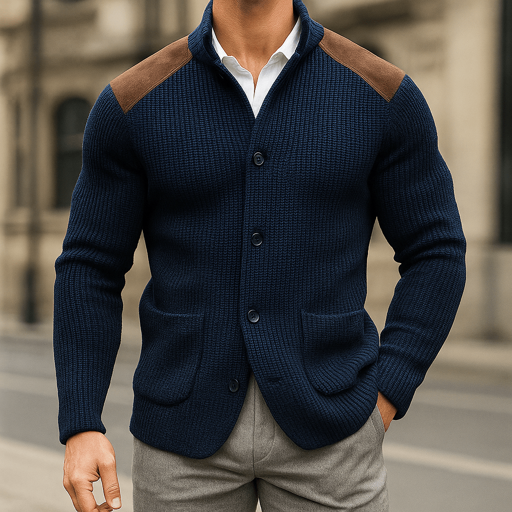 DIETER | Knit blazer with suede trim - Liora Melbourne