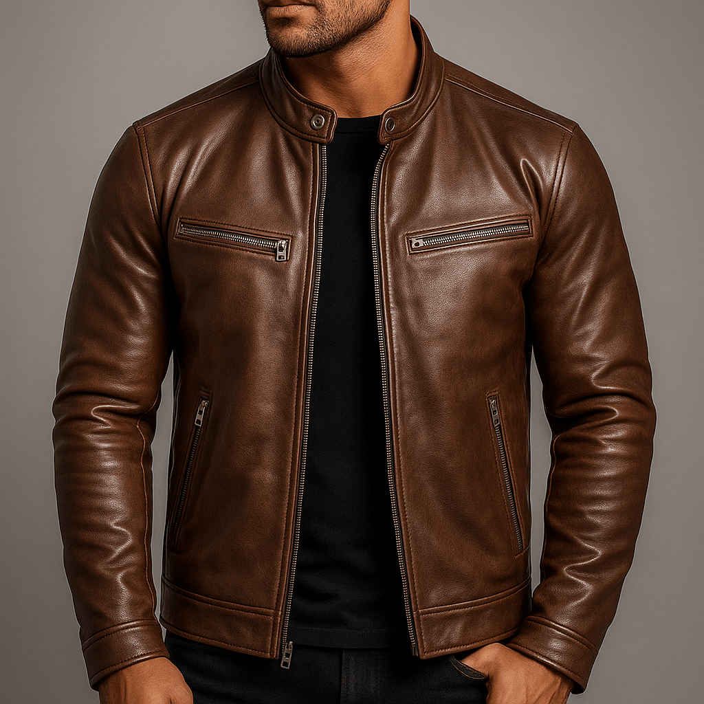BLAKE | Leather jacket with vintage design - Liora Melbourne