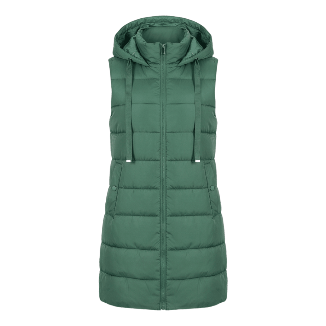 HARPER | Longline puffer vest with hood - Liora Melbourne