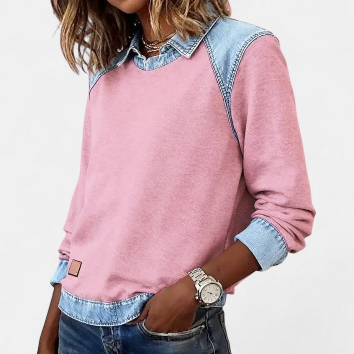 FREYA | Long-sleeve jumper with collar - Liora Melbourne