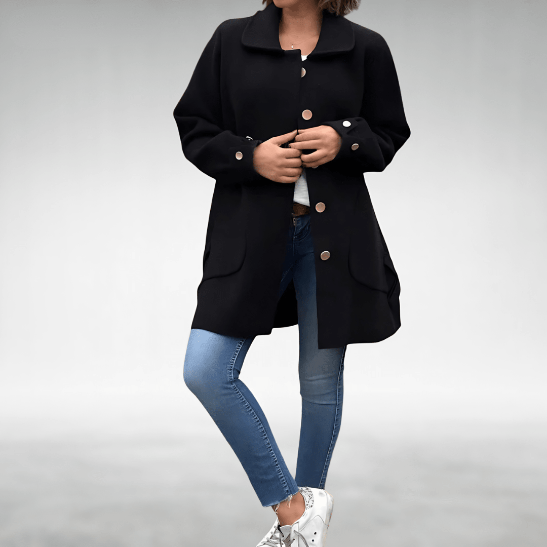 CHARLOTTE | Long winter coat with longline silhouette - Liora Melbourne