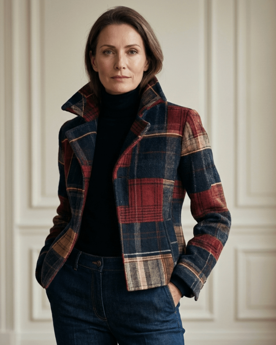 RUBY | Jacket with plaid pattern - Liora Melbourne