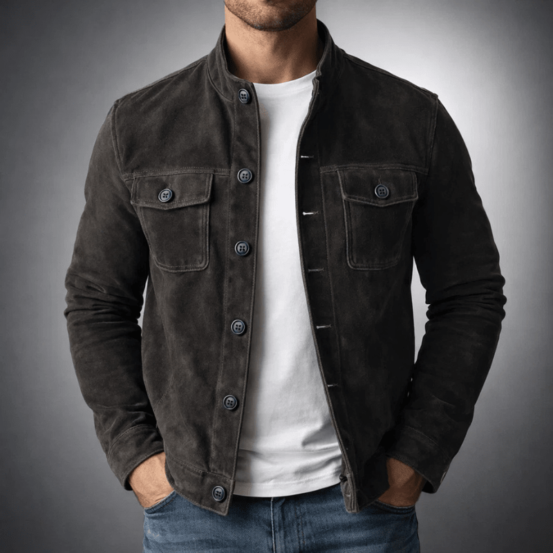 OLIVER | Suede jacket with chest pockets - Liora Melbourne
