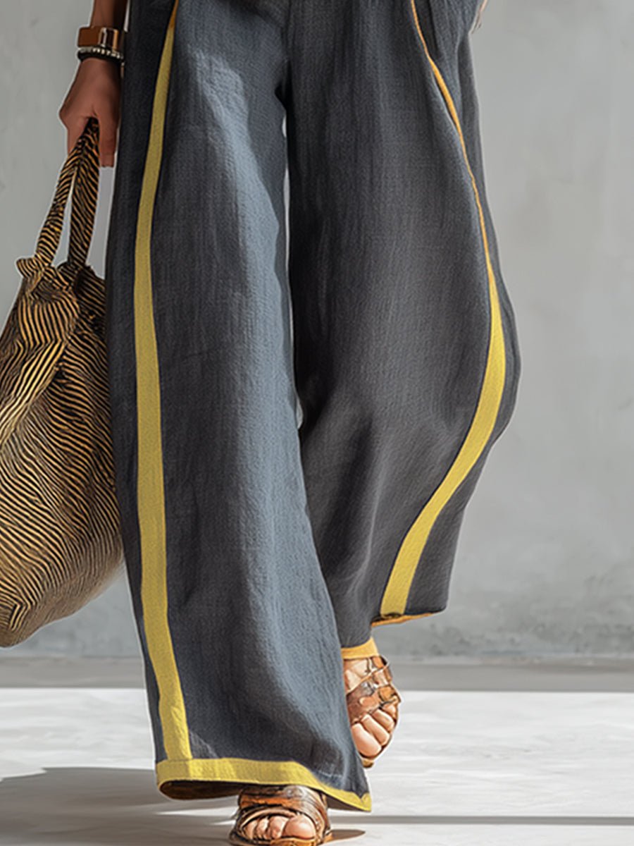 LESLIE | Linen set with wide-leg pants - Liora Melbourne