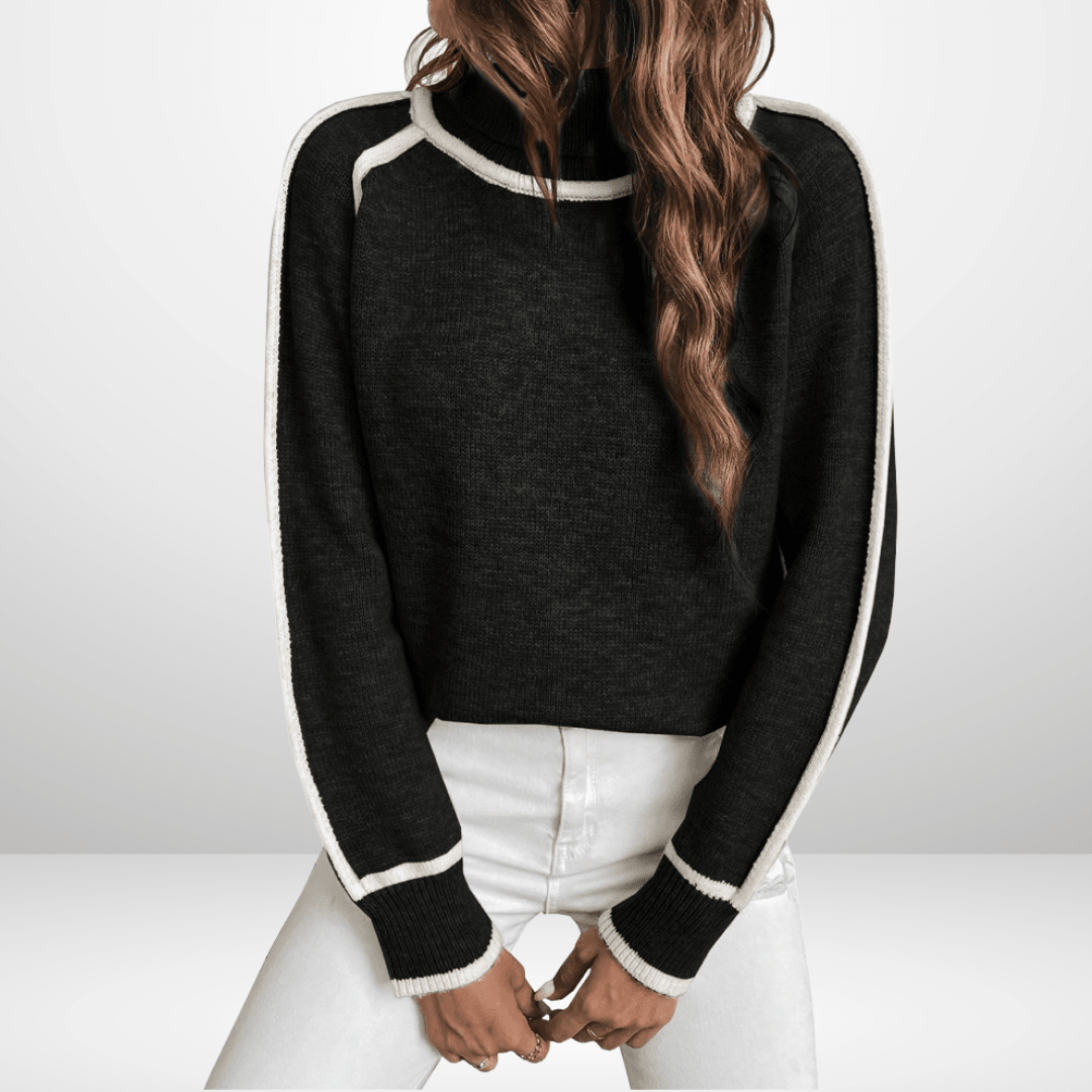 VERA | Turtleneck jumper with pattern detail - Liora Melbourne