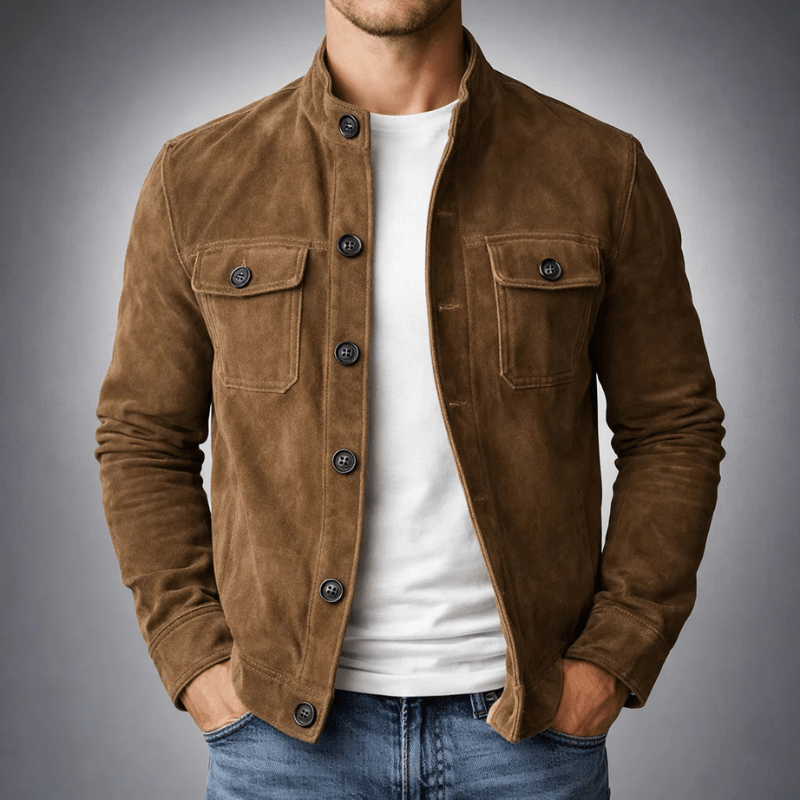 OLIVER | Suede jacket with chest pockets - Liora Melbourne