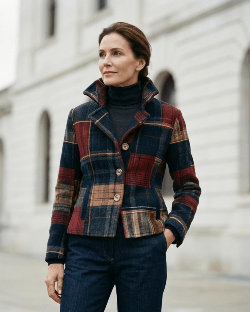 RUBY | Jacket with plaid pattern - Liora Melbourne