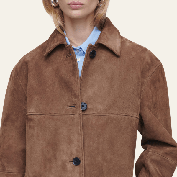 MORGAN | Jacket with collared suede finish - Liora Melbourne