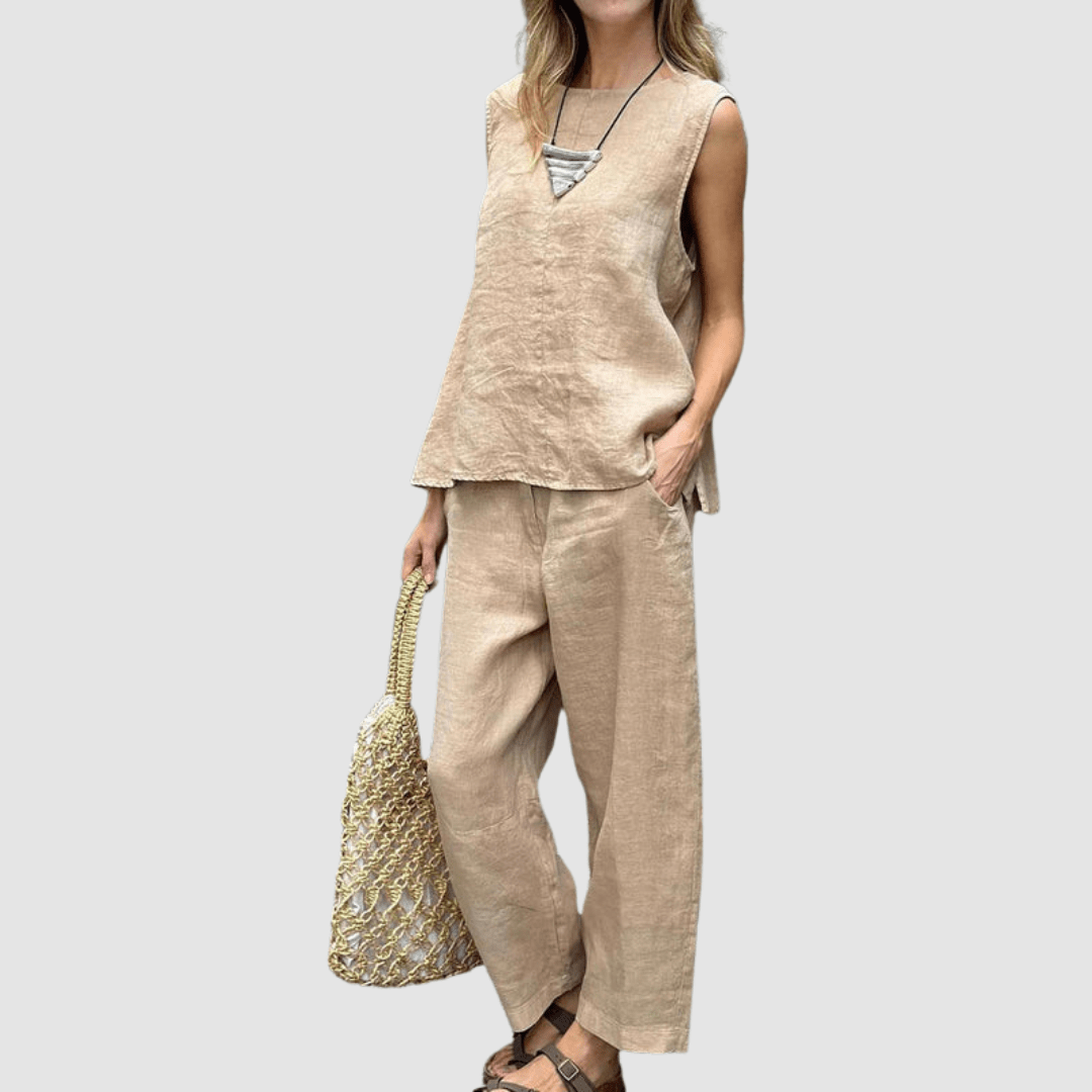 SUZETTE | Set with wide-leg pants - Liora Melbourne