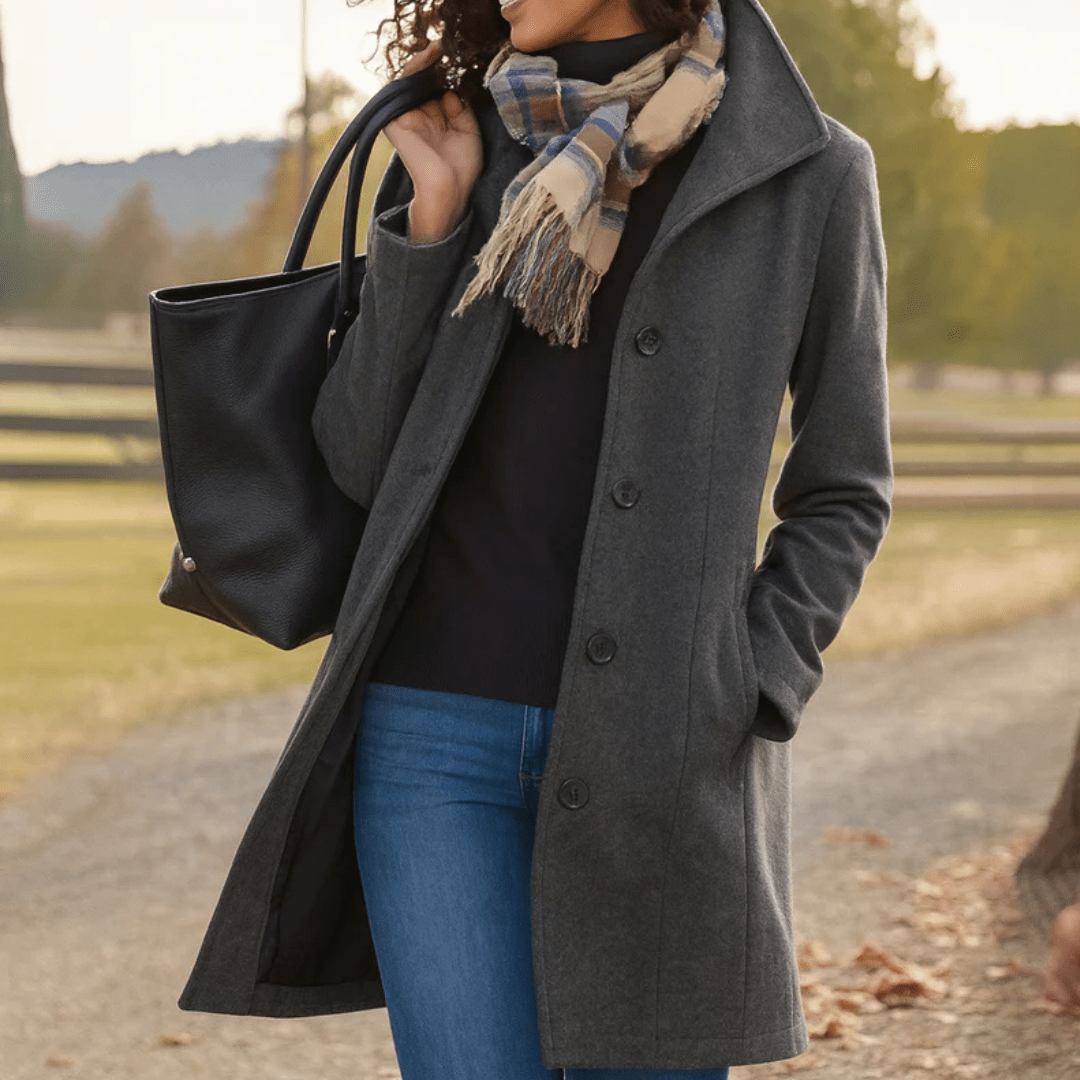 PARIS | Long coat with button front - Liora Melbourne