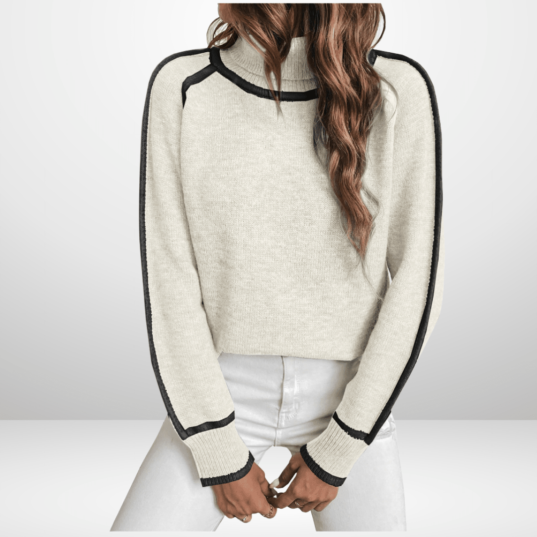 VERA | Turtleneck jumper with pattern detail - Liora Melbourne