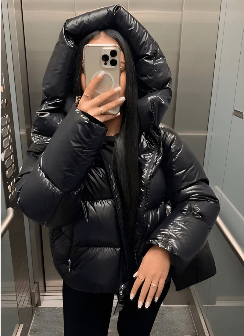 STELLA | Down puffer jacket with hood - Liora Melbourne