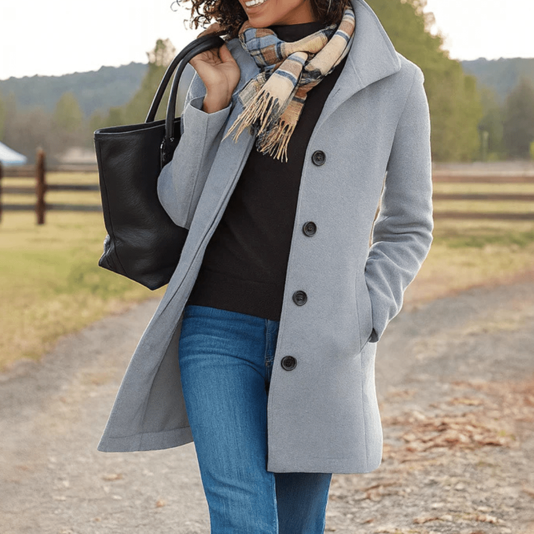 ADRIANA | Coat with wrap silhouette - Liora Melbourne