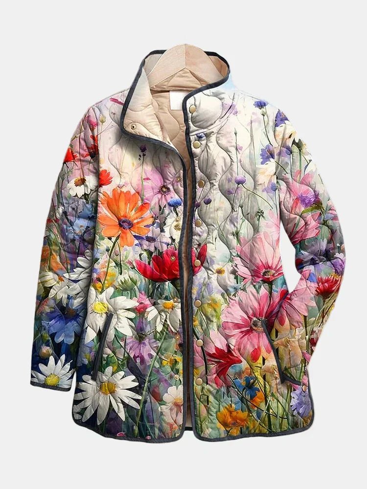 KAIA | Quilted jacket with floral print - Liora Melbourne