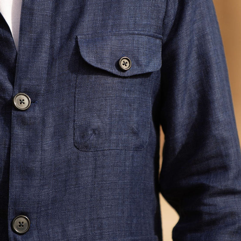 SOREN | Linen jacket with lapel collar - Liora Melbourne