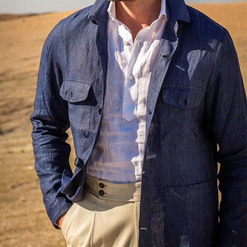 SOREN | Linen jacket with lapel collar - Liora Melbourne