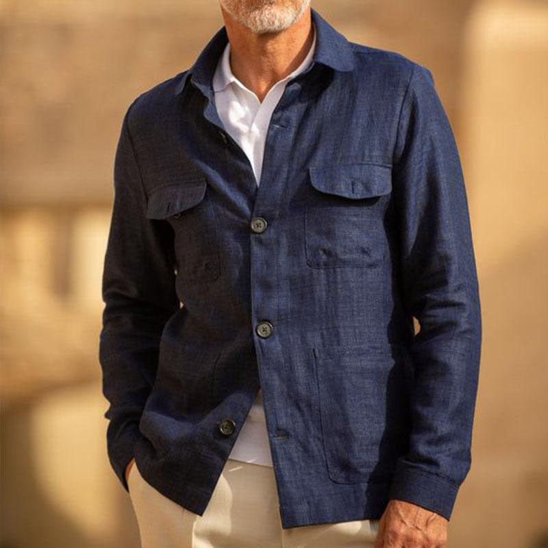 SOREN | Linen jacket with lapel collar - Liora Melbourne