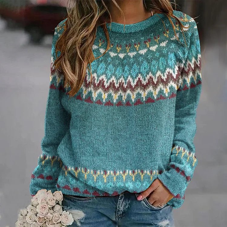SOFIA | Icelandic jumper with patterned knit - Liora Melbourne