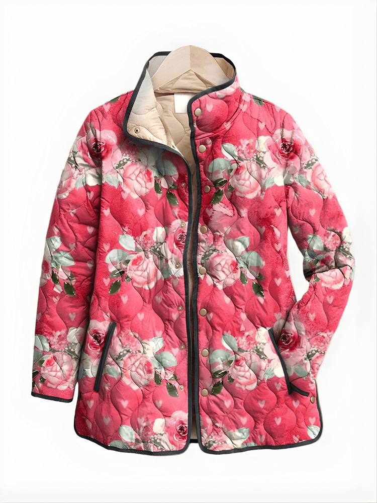 ASTRID | Quilted jacket with floral print - Liora Melbourne