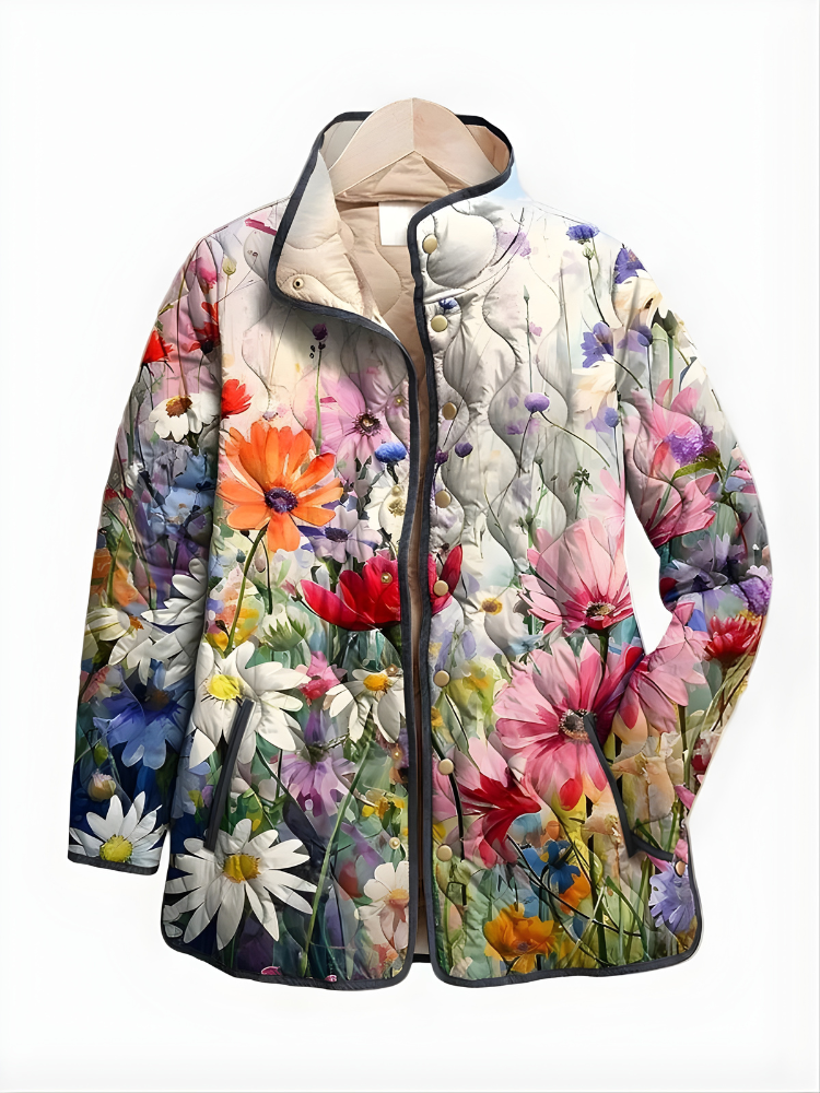 CARTER | Quilted jacket with floral print - Liora Melbourne