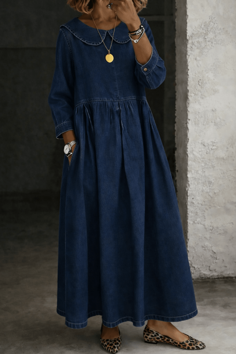 CLARA | Dress with Peter Pan collar - Liora Melbourne