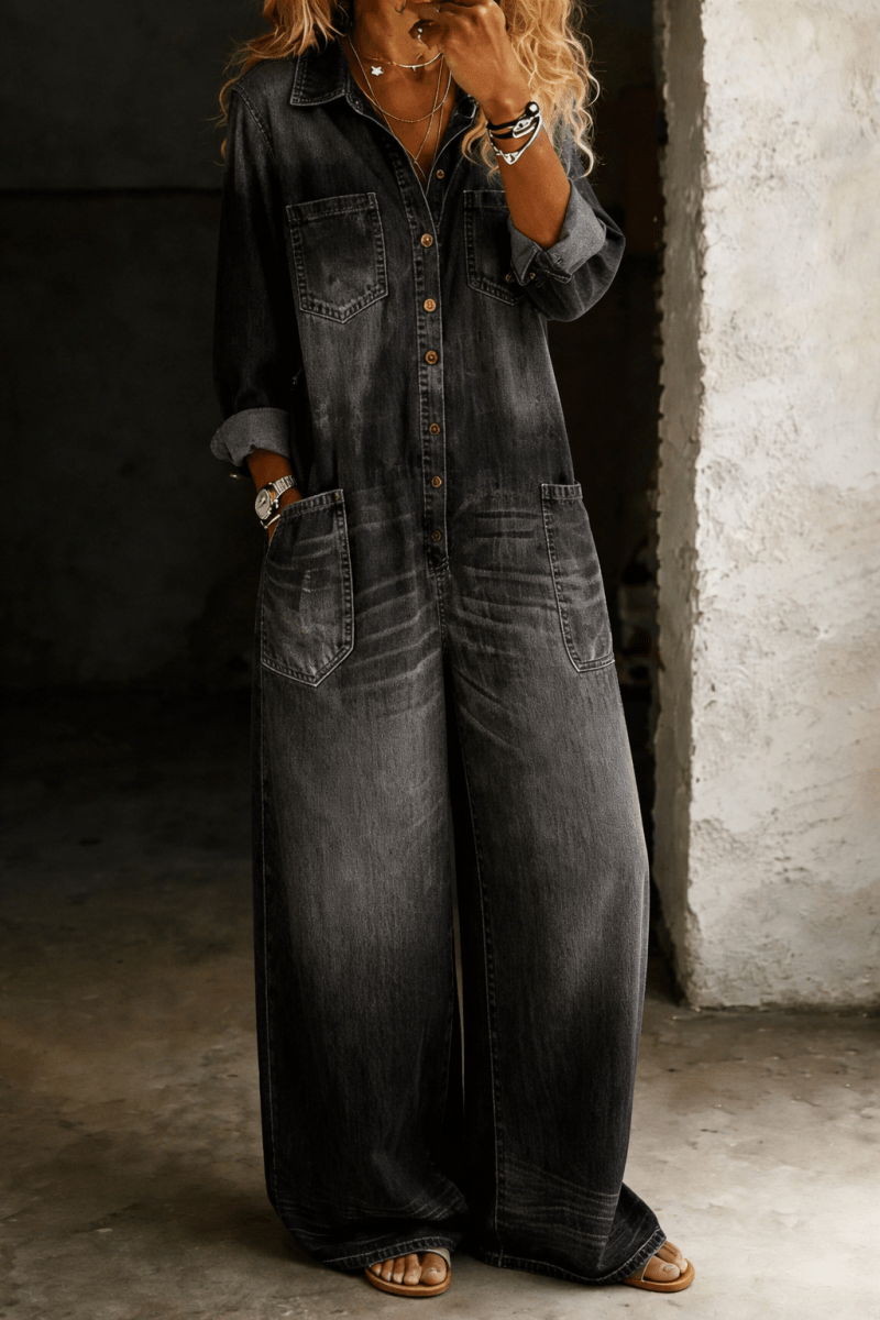 LENA | Jumpsuit with patch pockets - Liora Melbourne