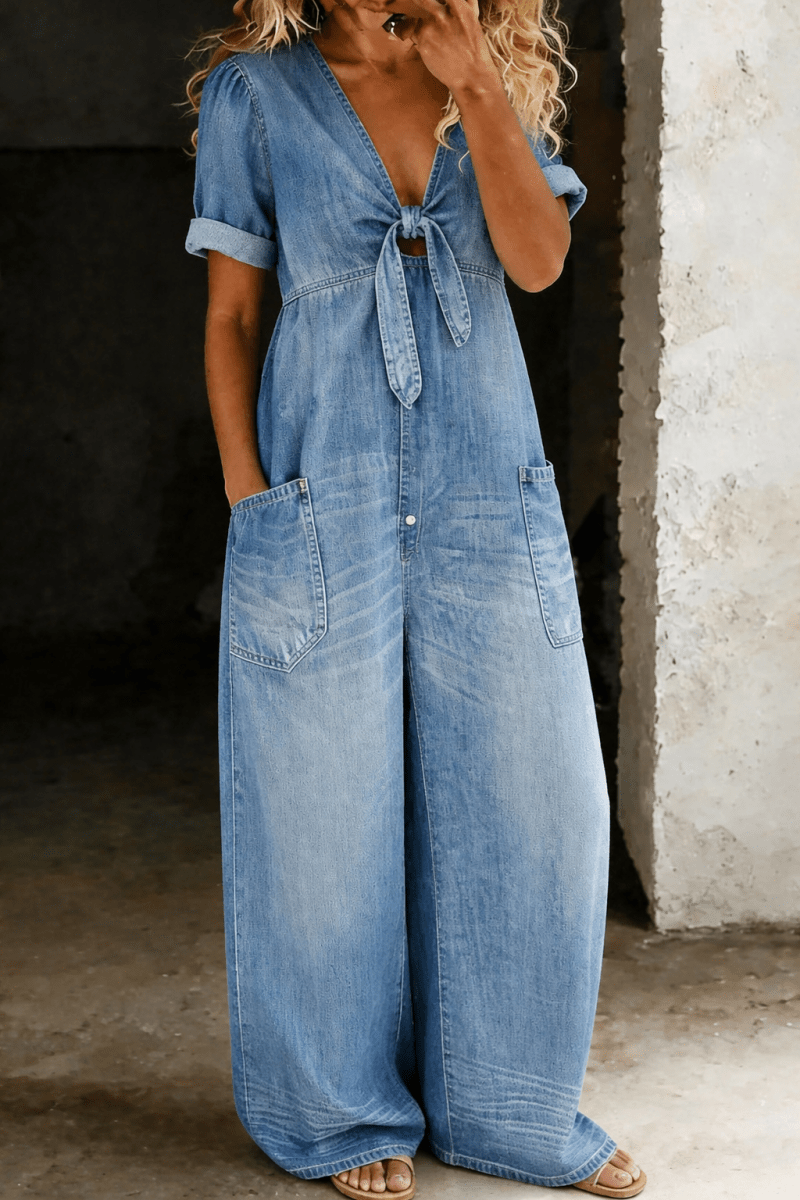 MAYA | Jumpsuit with V-neck - Liora Melbourne