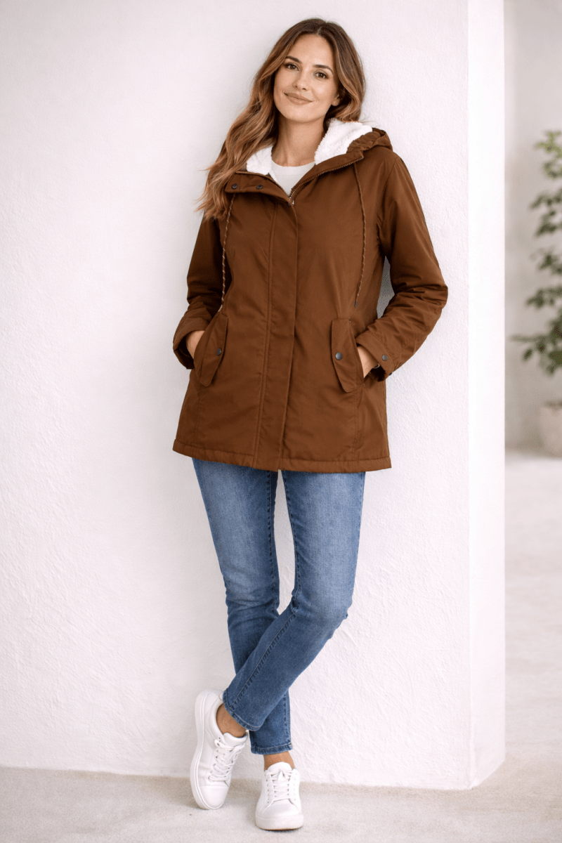 SIENNA | Long winter coat with hood - Liora Melbourne