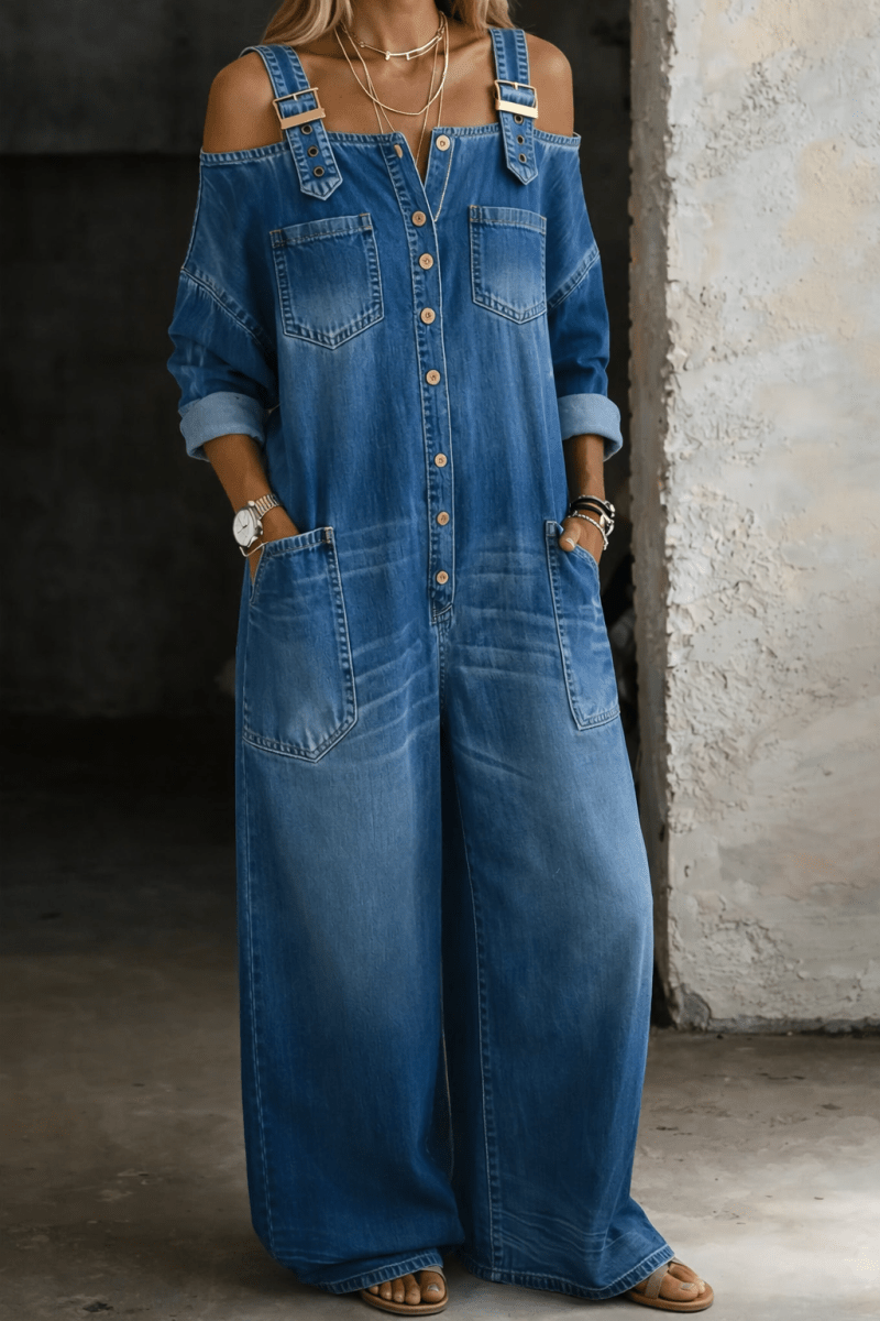 SOPHIA | Jumpsuit with off-shoulder neckline - Liora Melbourne