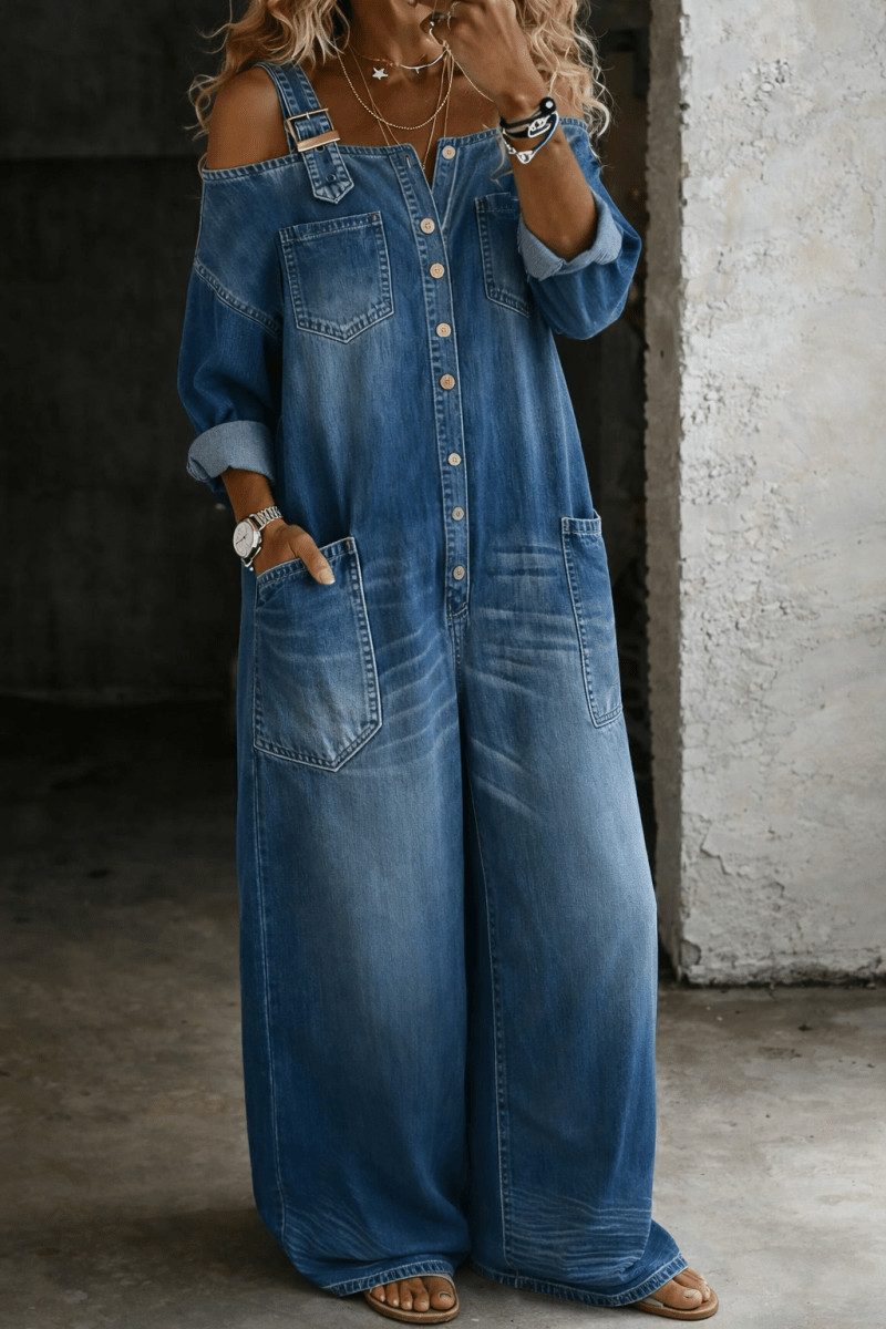SOPHIA | Jumpsuit with off-shoulder neckline - Liora Melbourne