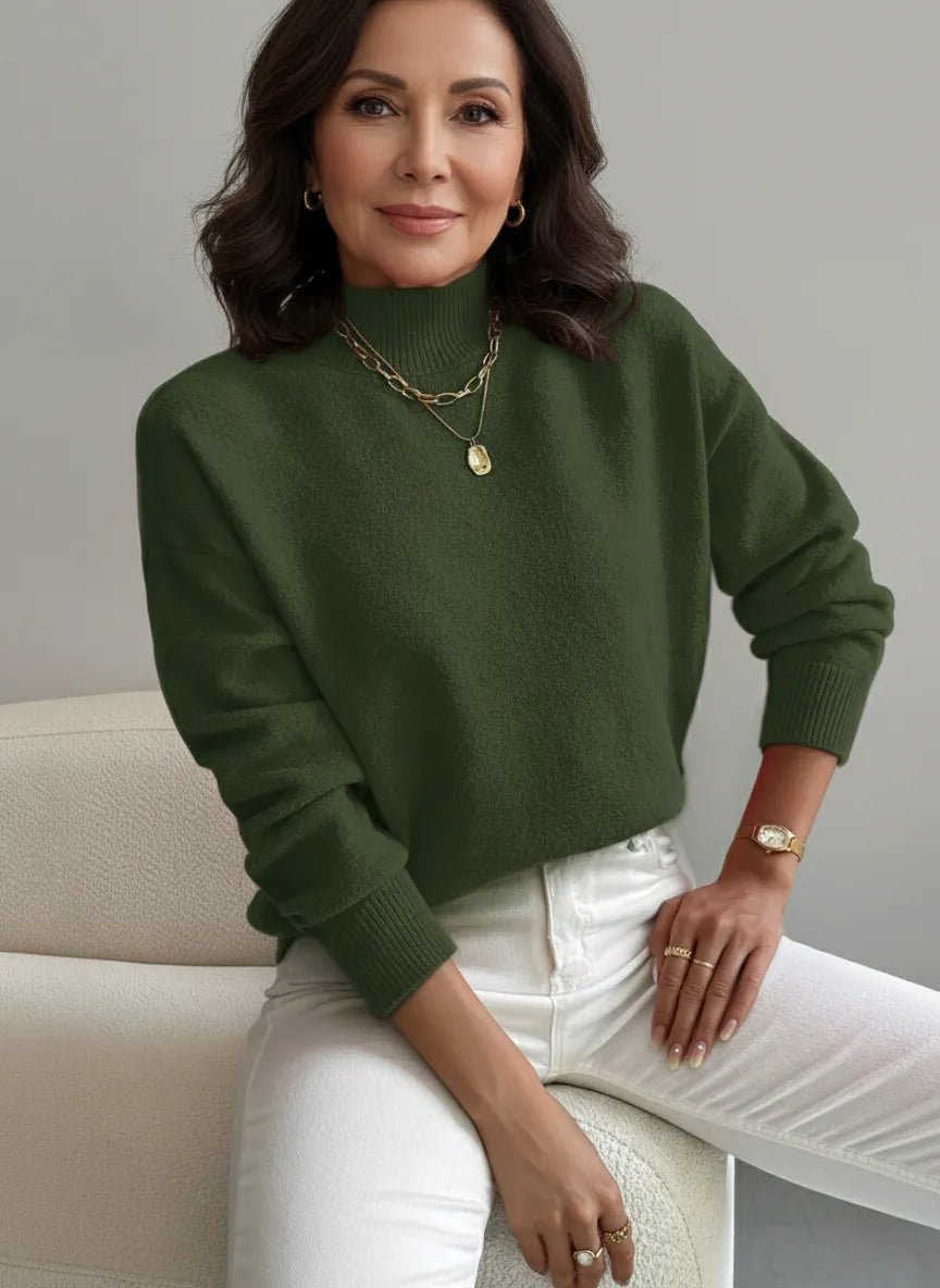 ELEANOR | Polo neck jumper with ribbed cuffs - Liora Melbourne
