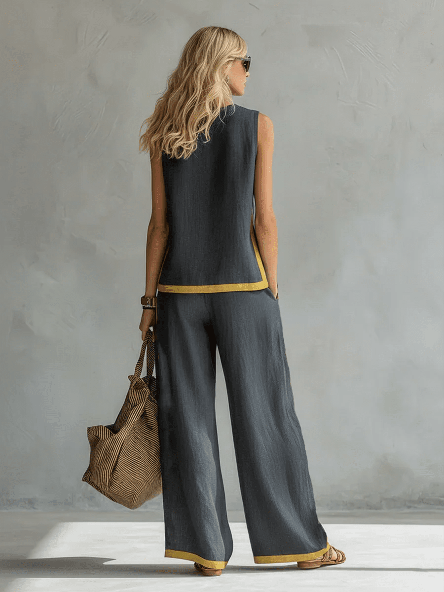 LEILA | Set with wide-leg pants - Liora Melbourne