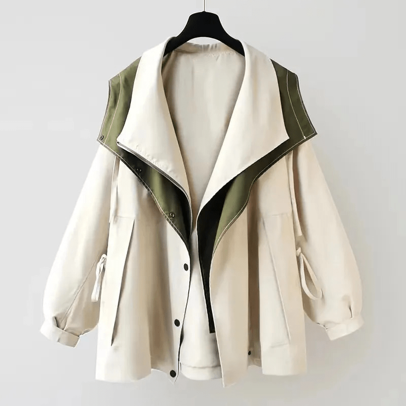 ALEXIS | Trench coat with two-tone design - Liora Melbourne
