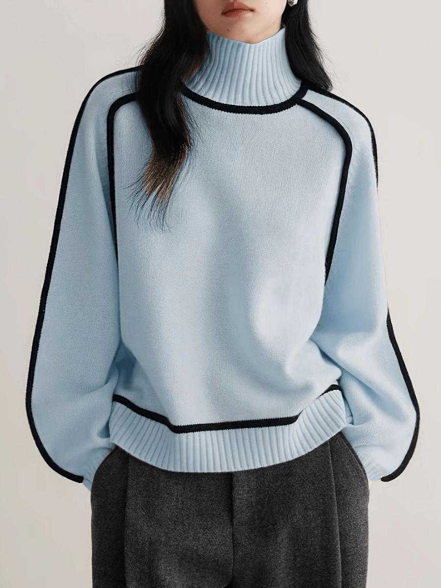 BELLA | Turtleneck jumper with ribbed trim - Liora Melbourne