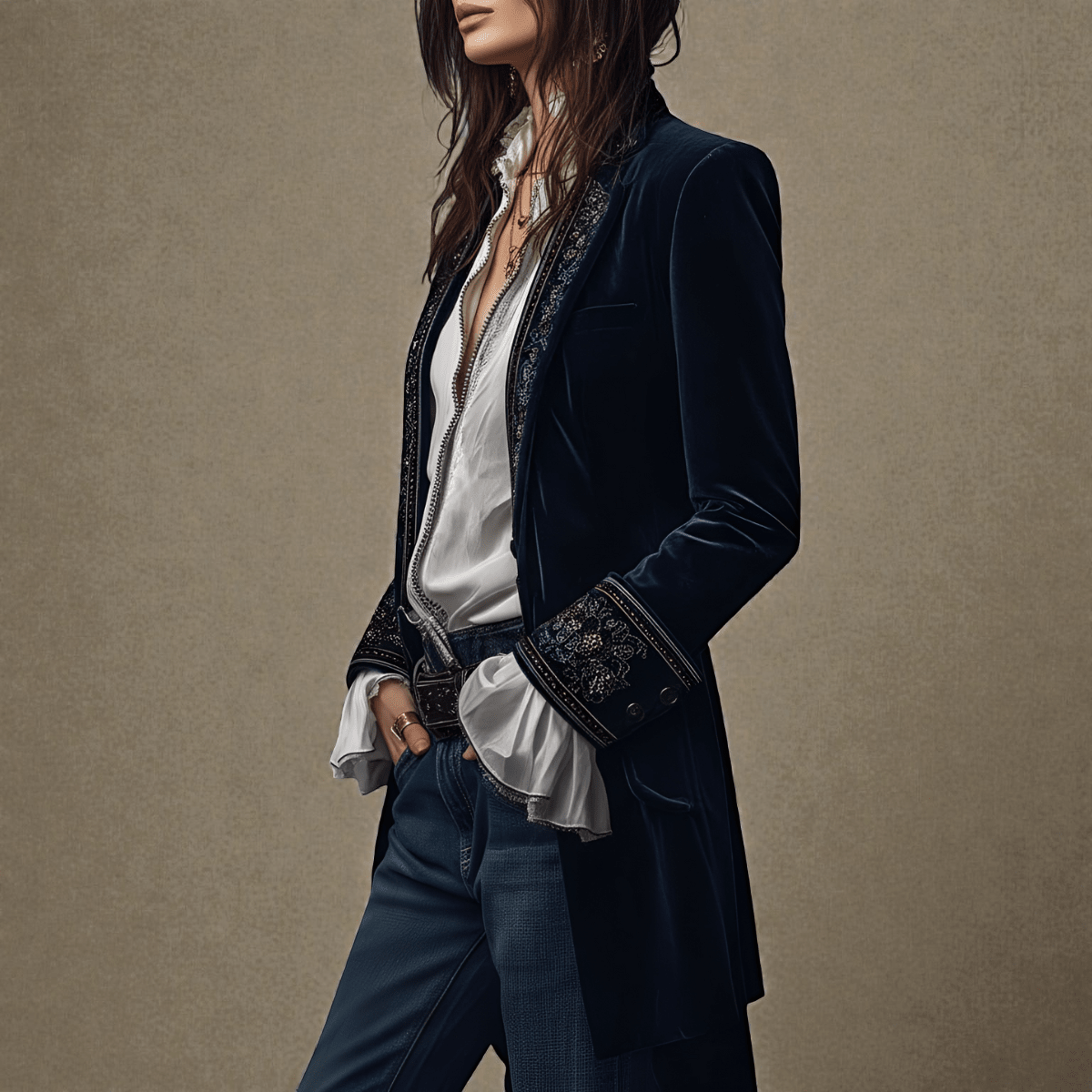 ELISE | Velvet blazer with structured silhouette - Liora Melbourne