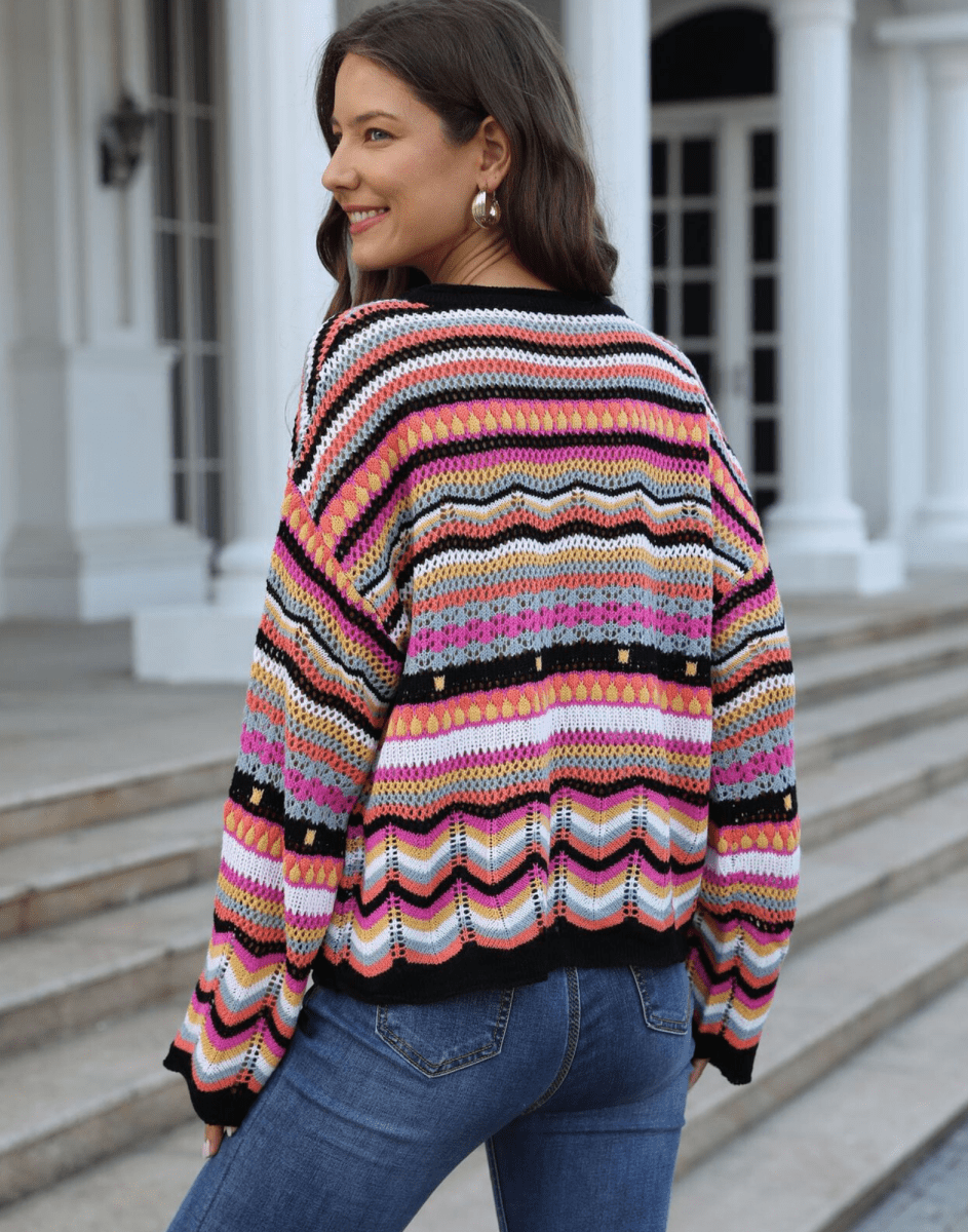 COLORPOP | Knitted jumper with colour-block detail - Liora Melbourne