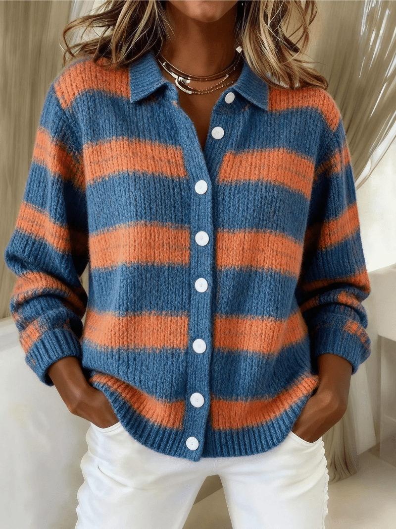 LIVIA | Striped knitted cardigan - Liora Melbourne