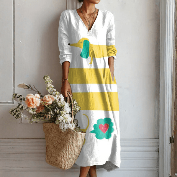 ZOE | Midi dress with abstract print - Liora Melbourne