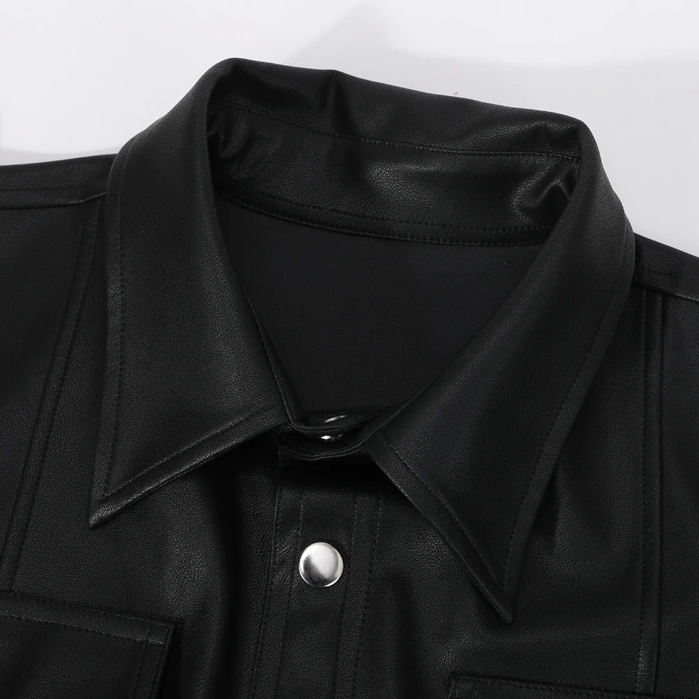 LUCA | Long-sleeve top in faux leather - Liora Melbourne