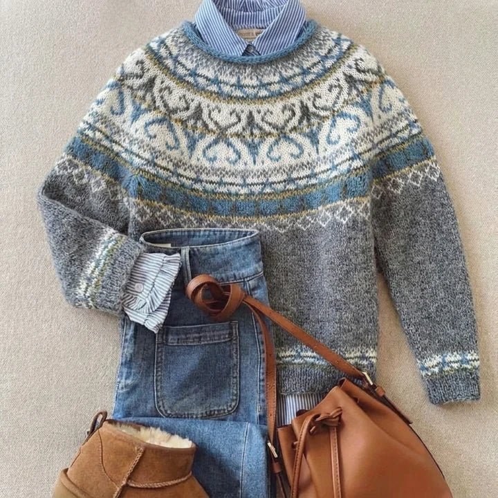 GRACE | Knit jumper with Nordic pattern - Liora Melbourne
