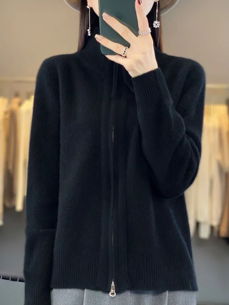 GEORGIA | Zip-up cardigan with pockets - Liora Melbourne