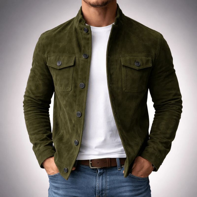 OLIVER | Suede jacket with chest pockets - Liora Melbourne