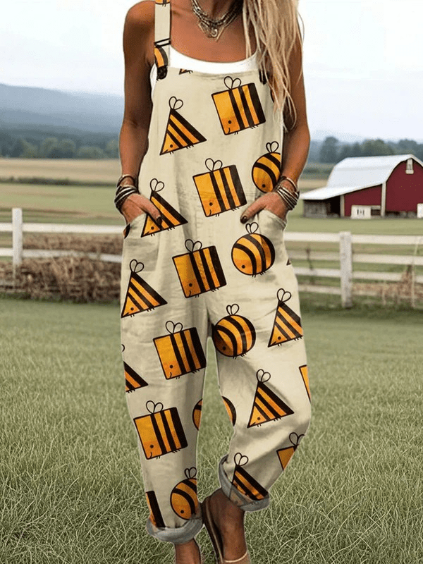 SUMMER | Jumpsuit with geometric bee print - Liora Melbourne