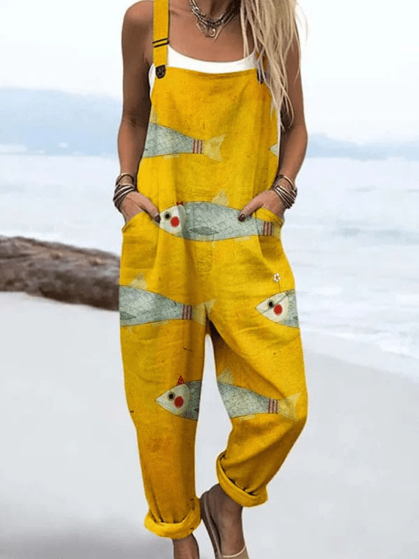LARA | Jumpsuit with fish print - Liora Melbourne