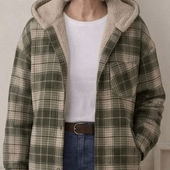 PIPER | Hooded shacket with flannel fabric - Liora Melbourne