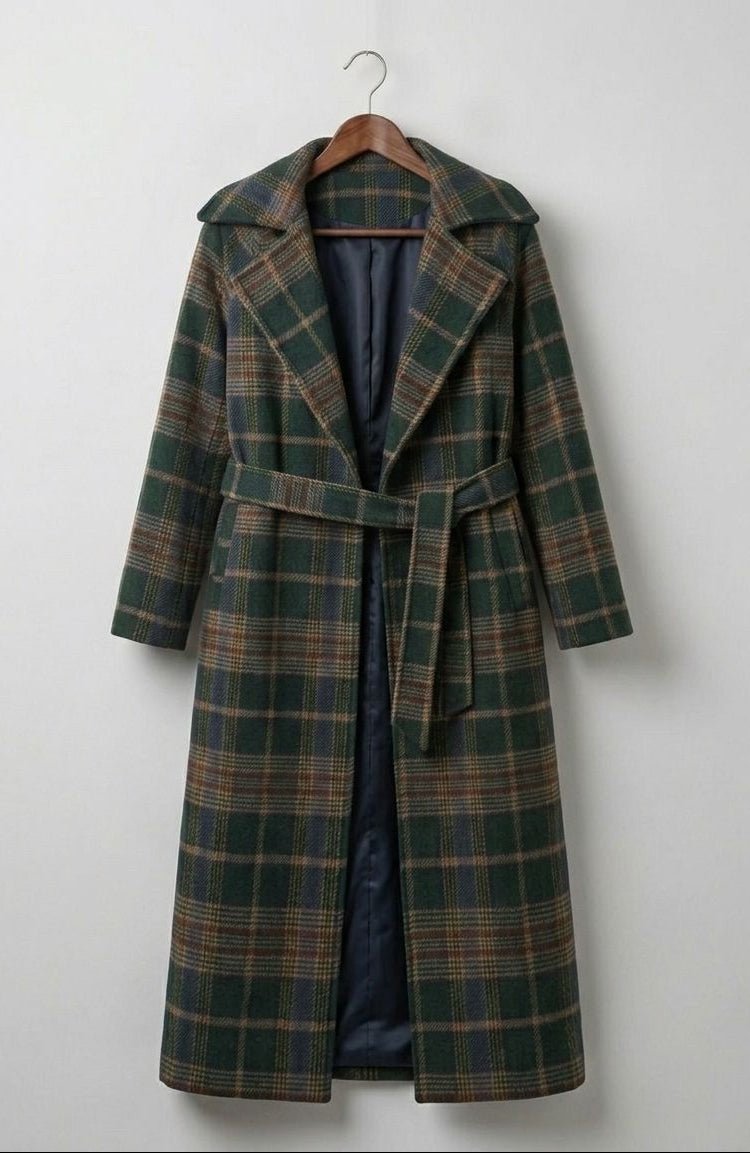 IVY | Longline coat with check pattern - Liora Melbourne